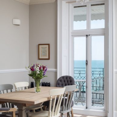 the georgian townhouse dining room with seaview