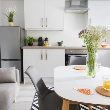brighton airbnb kitchen and living area design