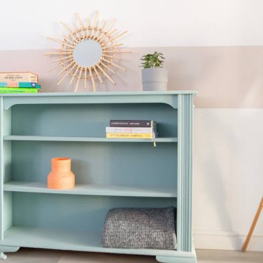 brighton airbnb bookshelf and floorlamp