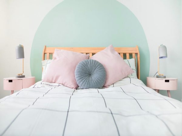 basement bedroom with pastel wall details copy basement bedroom with pastel colours
