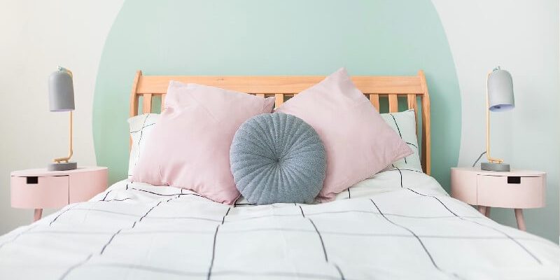 basement bedroom with pastel wall details copy basement bedroom with pastel colours